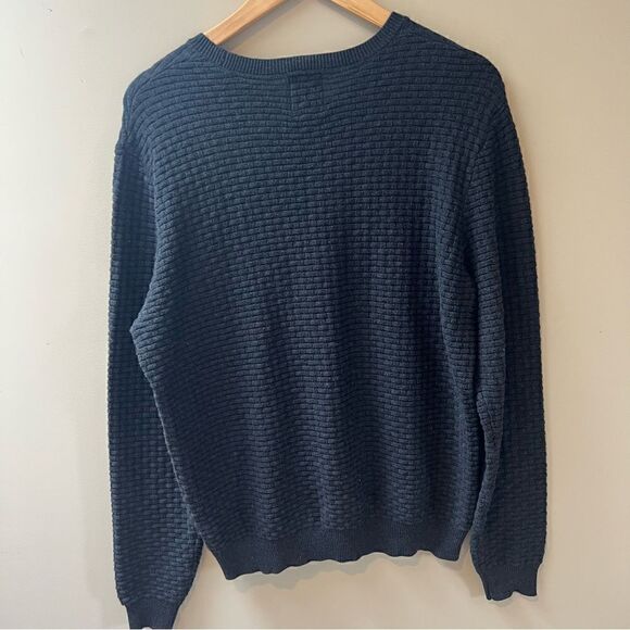 A Frame charcoal basketweave cotton/poly sweater M - Picture 4 of 7
